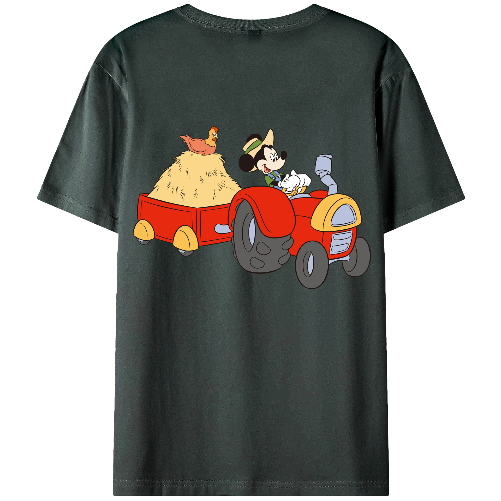 ミッキーマウス Mickey Mouse 綿100％ メンズ半袖Tシャツ（バックプリント） 通気性